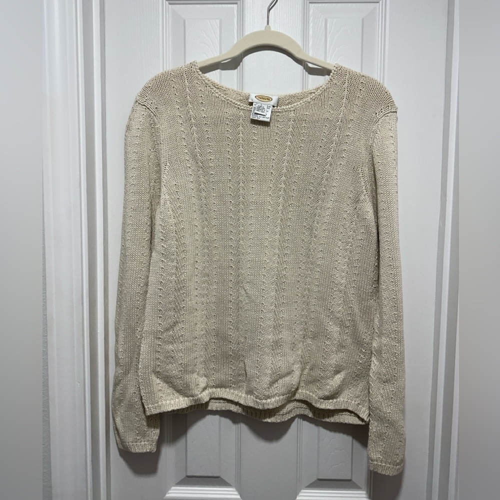 Talbots Women's Beige Crew Neck Sweater